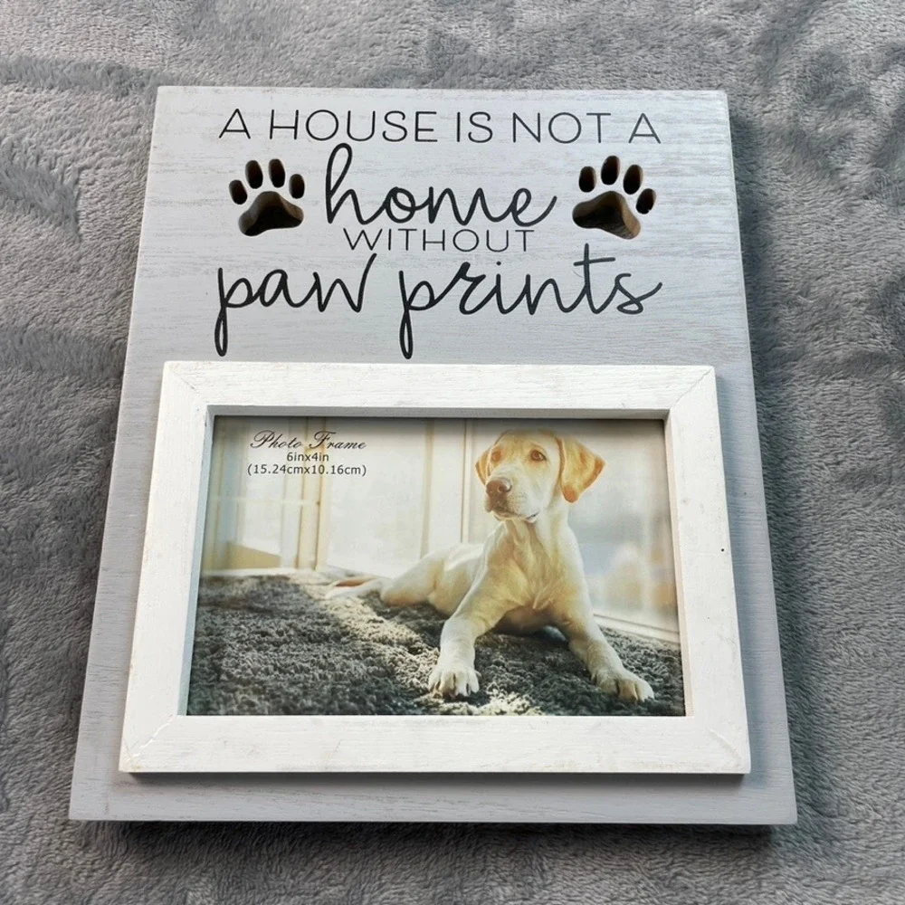 Pet Collection Gray Wood 4x6 Picture Frame A House Is Not A Home Paw Prints